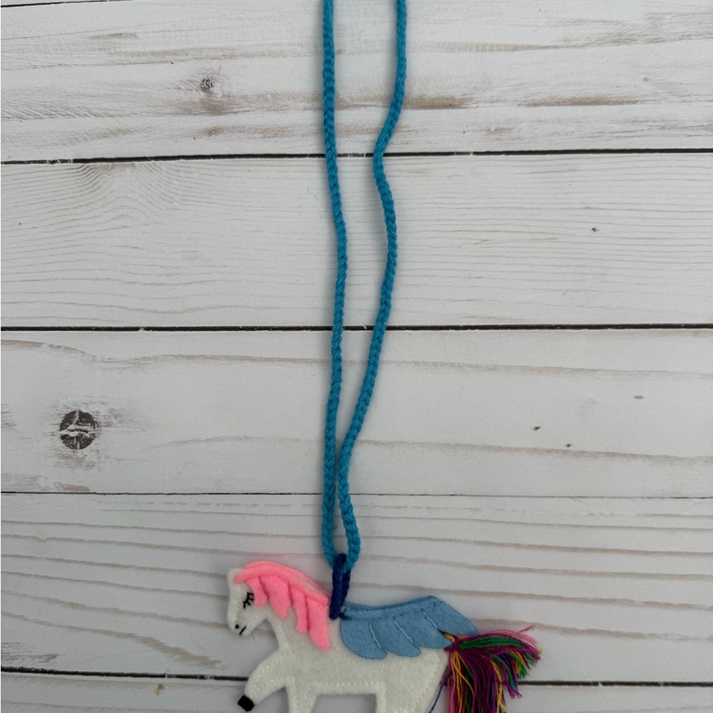 Hanna Andersson Colorful Felt Horse Necklace